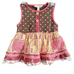 MATILDA JANE |  Heart to Heart Full Bloom Mixed Print Sara Tunic Top Size 2